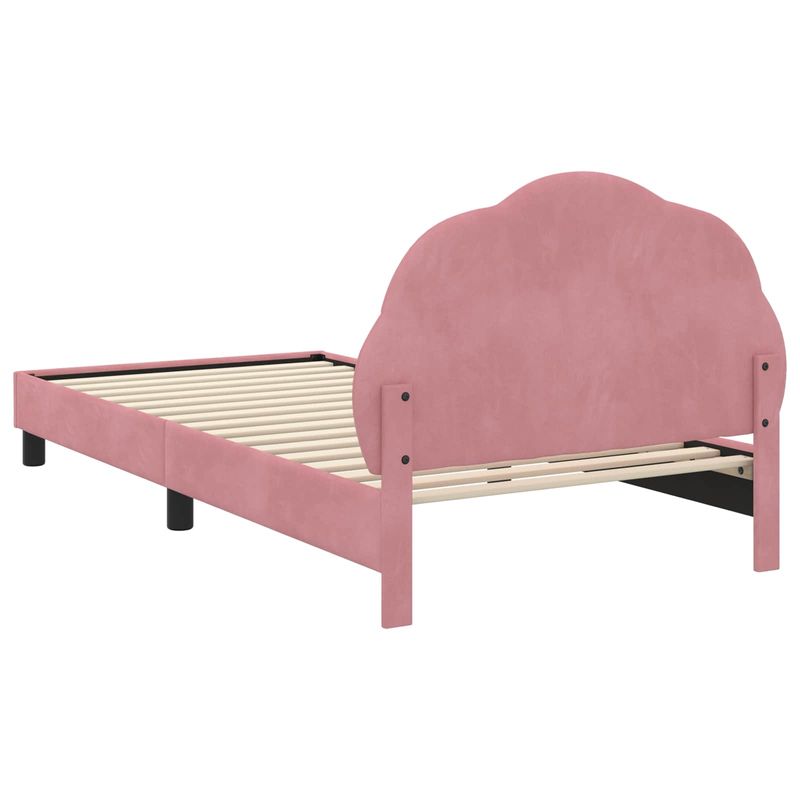 Casa si Gradina - Mobilier - Paturi si accesorii - Paturi - Cadru de pat pentru copii cu spatar Roz 80 x 200 cm Catifea - Infinity.ro