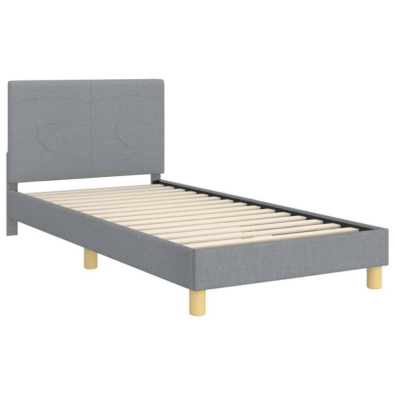 Casa si Gradina - Mobilier - Paturi si accesorii - Paturi - Cadru de pat pentru copii cu spatar Gri deschis 90 x 190 cm - Infinity.ro