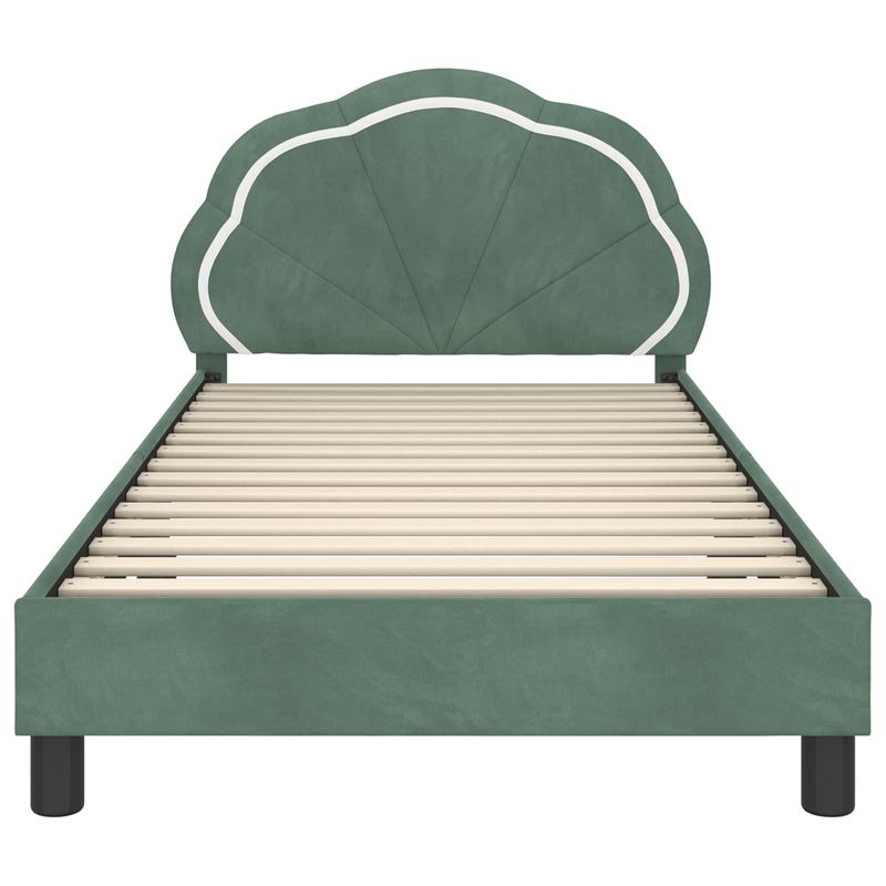 Casa si Gradina - Mobilier - Paturi si accesorii - Paturi - Cadru de pat pentru copii cu spatar Verde Marii 90 x 190 cm - Infinity.ro