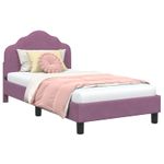 Casa si Gradina - Mobilier - Paturi si accesorii - Paturi - Cadru de pat pentru copii cu spatar Violet 80 x 160 cm Catifea - Infinity.ro