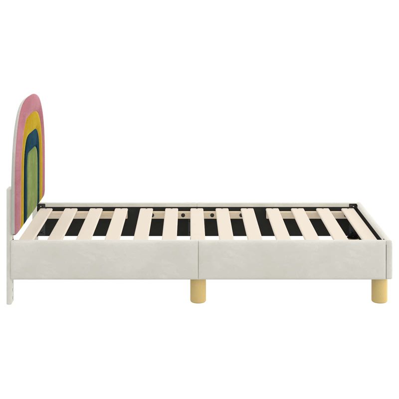 Casa si Gradina - Mobilier - Paturi si accesorii - Paturi - Cadru de pat pentru copii cu spatar Crem 70 x 140 cm Catifea - Infinity.ro