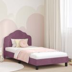 Casa si Gradina - Mobilier - Paturi si accesorii - Paturi - Cadru de pat pentru copii cu spatar Violet 90 x 190 cm Catifea - Infinity.ro