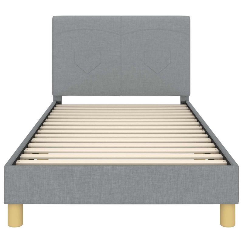 Casa si Gradina - Mobilier - Paturi si accesorii - Paturi - Cadru de pat pentru copii cu spatar Gri deschis 90 x 190 cm - Infinity.ro