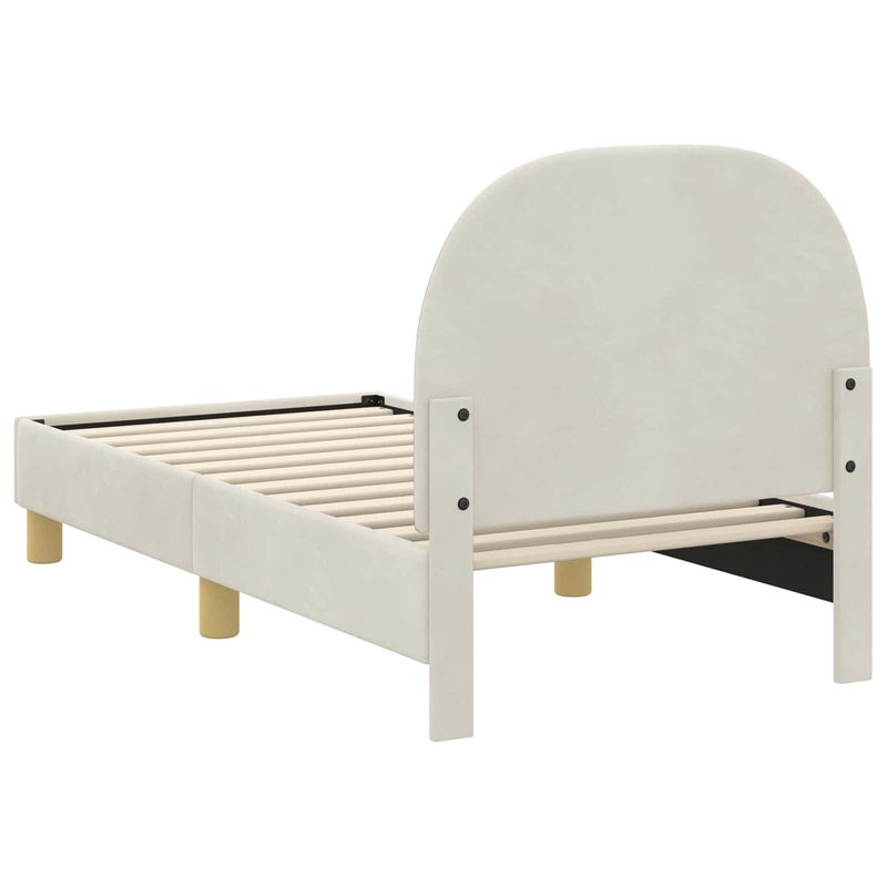 Casa si Gradina - Mobilier - Paturi si accesorii - Paturi - Cadru de pat pentru copii cu spatar Crem 70 x 140 cm Catifea - Infinity.ro