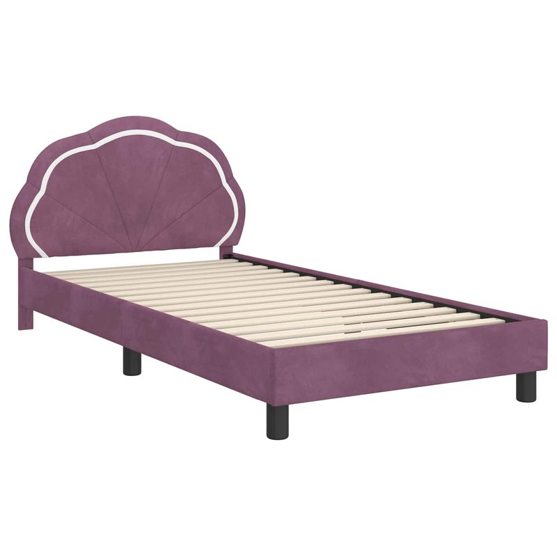 Casa si Gradina - Mobilier - Paturi si accesorii - Paturi - Cadru de pat pentru copii cu spatar Violet 80 x 200 cm Catifea - Infinity.ro
