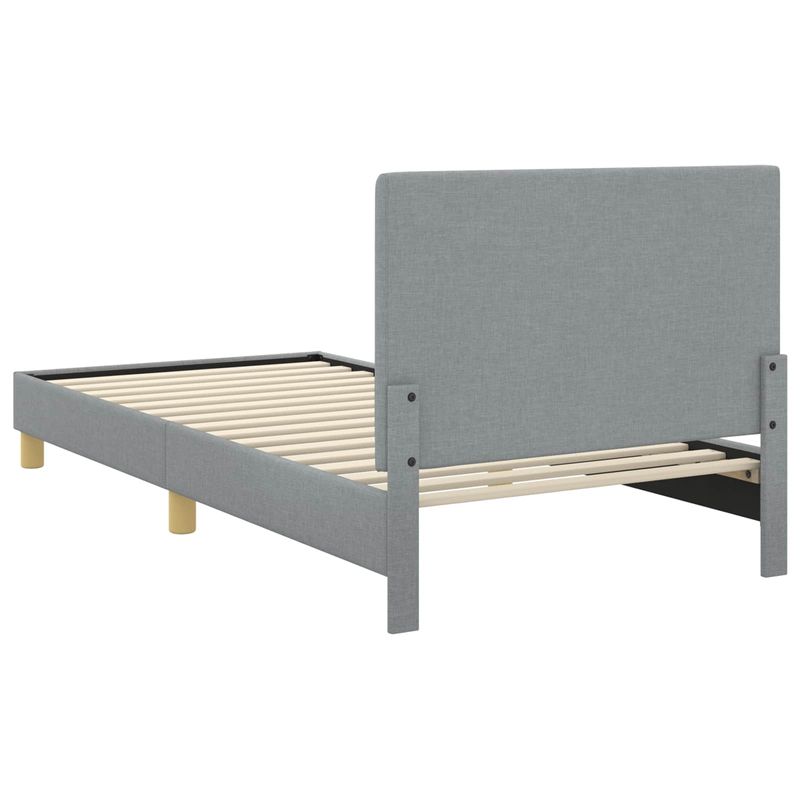 Casa si Gradina - Mobilier - Paturi si accesorii - Paturi - Cadru de pat pentru copii cu spatar Gri deschis 90 x 190 cm - Infinity.ro