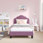 Casa si Gradina - Mobilier - Paturi si accesorii - Paturi - Cadru de pat pentru copii cu spatar Violet 80 x 160 cm Catifea - Infinity.ro