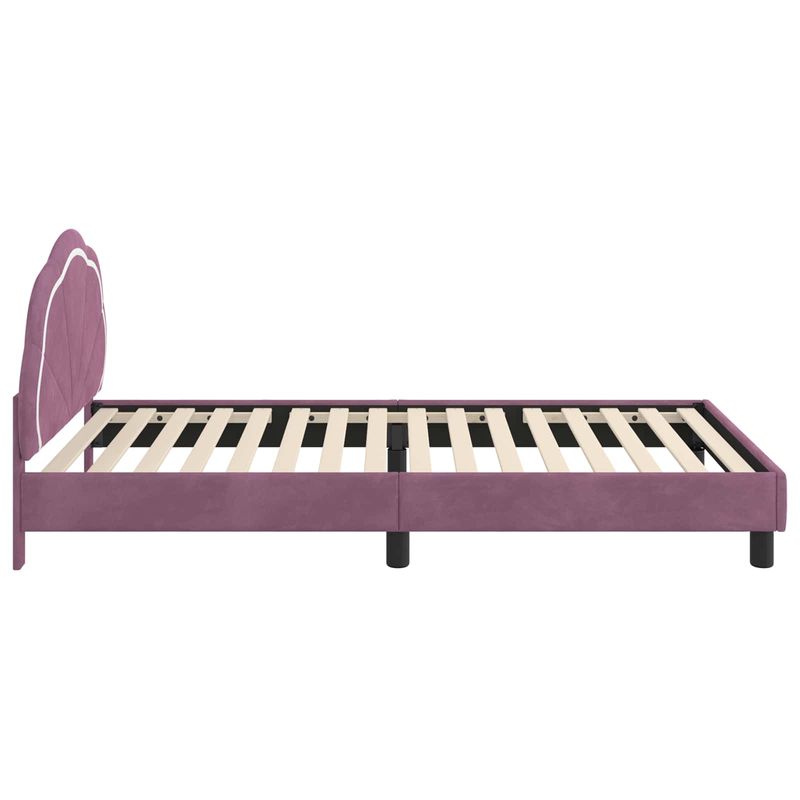 Casa si Gradina - Mobilier - Paturi si accesorii - Paturi - Cadru de pat pentru copii cu spatar Violet 80 x 200 cm Catifea - Infinity.ro