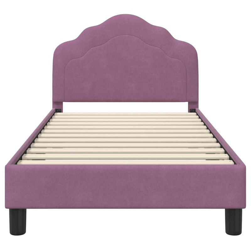 Casa si Gradina - Mobilier - Paturi si accesorii - Paturi - Cadru de pat pentru copii cu spatar Violet 80 x 160 cm Catifea - Infinity.ro
