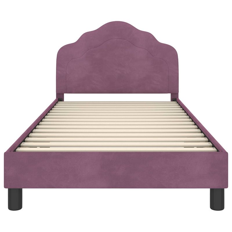 Casa si Gradina - Mobilier - Paturi si accesorii - Paturi - Cadru de pat pentru copii cu spatar Violet 90 x 190 cm Catifea - Infinity.ro