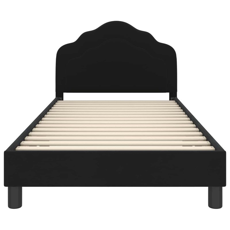 Casa si Gradina - Mobilier - Paturi si accesorii - Paturi - Cadru de pat pentru copii cu spatar Negru 80 x 200 cm Catifea - Infinity.ro