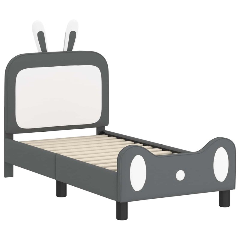 Casa si Gradina - Mobilier - Paturi si accesorii - Paturi - Cadru de pat pentru copii cu spatar Gri deschis 70 x 140 cm PU - Infinity.ro