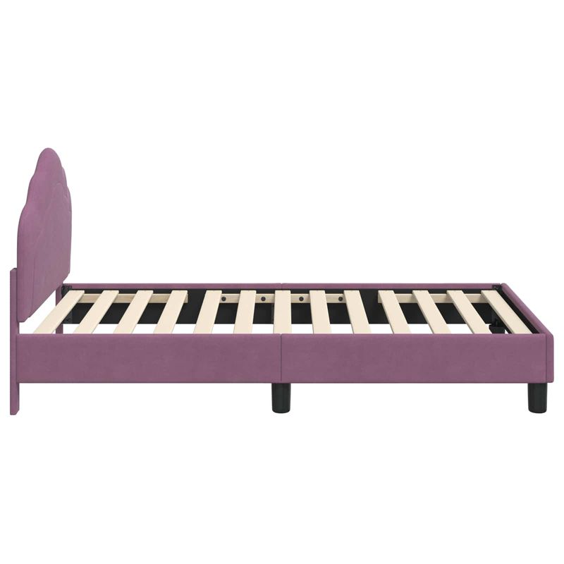 Casa si Gradina - Mobilier - Paturi si accesorii - Paturi - Cadru de pat pentru copii cu spatar Violet 80 x 160 cm Catifea - Infinity.ro