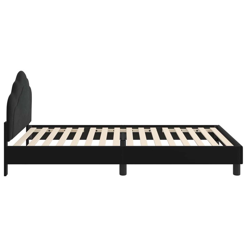 Casa si Gradina - Mobilier - Paturi si accesorii - Paturi - Cadru de pat pentru copii cu spatar Negru 80 x 200 cm Catifea - Infinity.ro