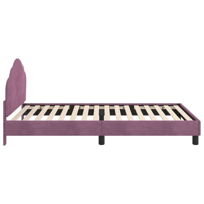 Casa si Gradina - Mobilier - Paturi si accesorii - Paturi - Cadru de pat pentru copii cu spatar Violet 90 x 190 cm Catifea - Infinity.ro