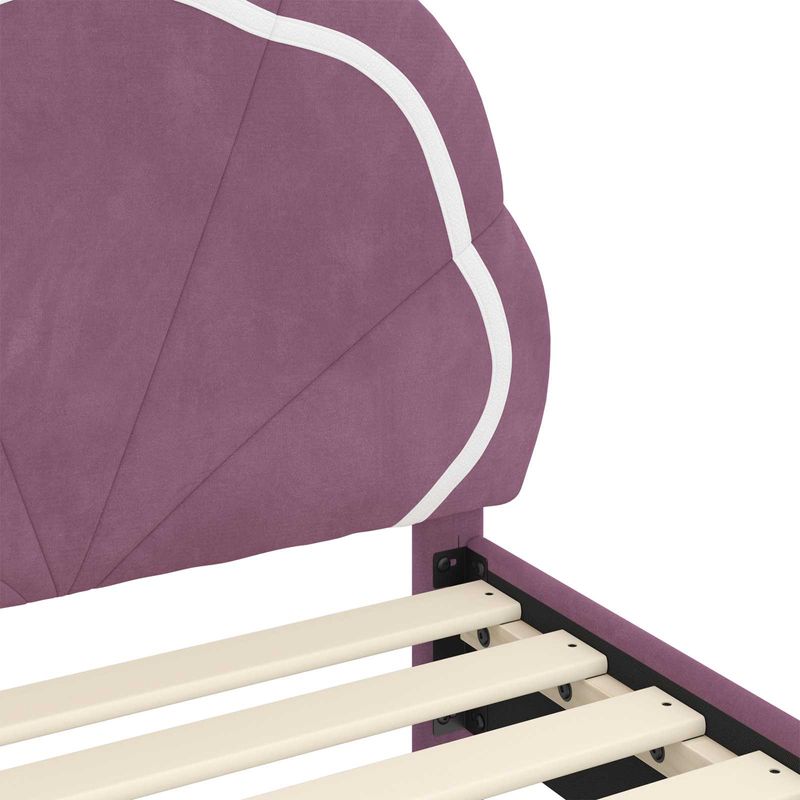 Casa si Gradina - Mobilier - Paturi si accesorii - Paturi - Cadru de pat pentru copii cu spatar Violet 80 x 200 cm Catifea - Infinity.ro