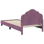 Casa si Gradina - Mobilier - Paturi si accesorii - Paturi - Cadru de pat pentru copii cu spatar Violet 90 x 190 cm Catifea - Infinity.ro