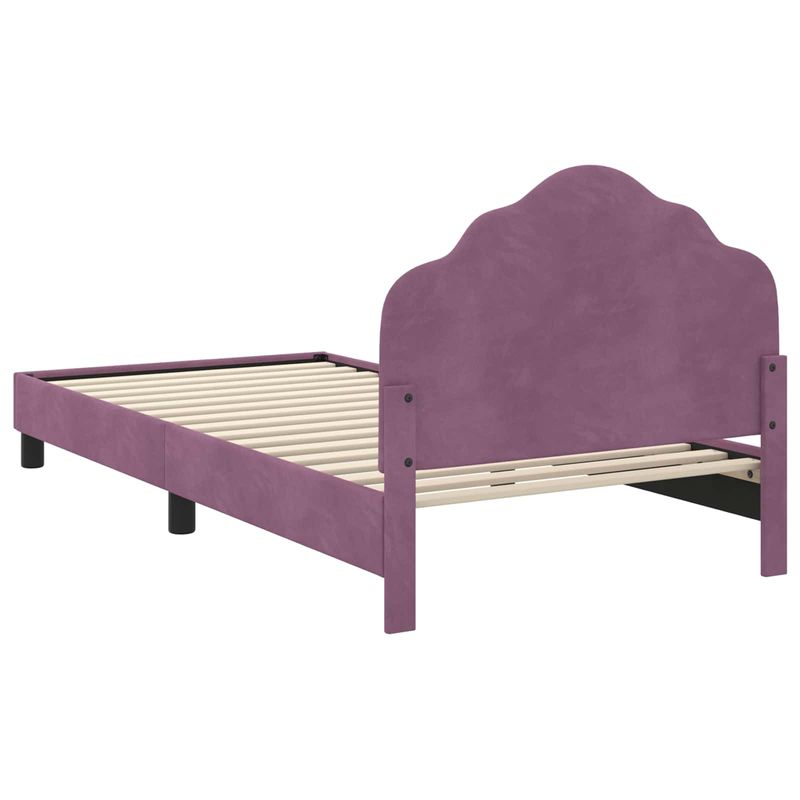Casa si Gradina - Mobilier - Paturi si accesorii - Paturi - Cadru de pat pentru copii cu spatar Violet 90 x 190 cm Catifea - Infinity.ro