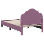 Casa si Gradina - Mobilier - Paturi si accesorii - Paturi - Cadru de pat pentru copii cu spatar Violet 80 x 160 cm Catifea - Infinity.ro
