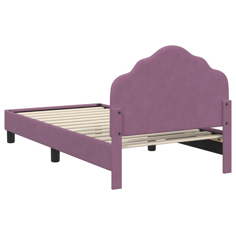 Casa si Gradina - Mobilier - Paturi si accesorii - Paturi - Cadru de pat pentru copii cu spatar Violet 80 x 160 cm Catifea - Infinity.ro