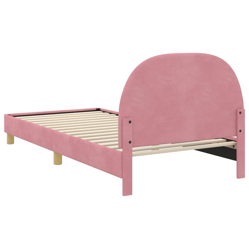 Casa si Gradina - Mobilier - Paturi si accesorii - Paturi - Cadru de pat pentru copii cu spatar Roz 90 x 200 cm Catifea - Infinity.ro