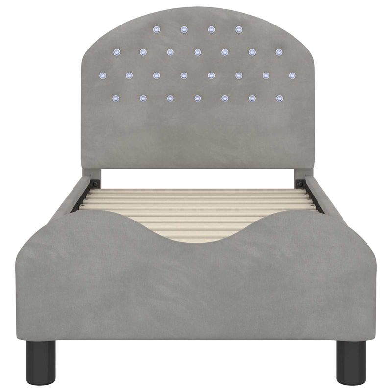 Casa si Gradina - Mobilier - Paturi si accesorii - Paturi - Cadru de pat pentru copii cu spatar Gri deschis 70 x 140 cm - Infinity.ro