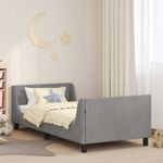 Casa si Gradina - Mobilier - Paturi si accesorii - Paturi - Cadru de pat pentru copii cu spatar Gri deschis 80 x 200 cm - Infinity.ro