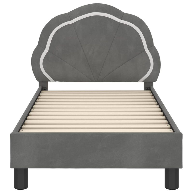 Casa si Gradina - Mobilier - Paturi si accesorii - Paturi - Cadru de pat pentru copii cu spatar Gri inchis 70 x 140 cm - Infinity.ro