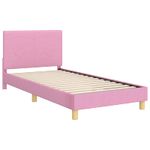 Casa si Gradina - Mobilier - Paturi si accesorii - Paturi - Cadru de pat pentru copii cu spatar Roz 80 x 200 cm tesatura - Infinity.ro