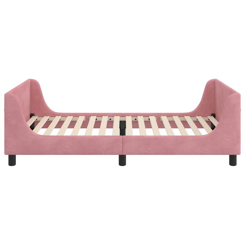 Casa si Gradina - Mobilier - Paturi si accesorii - Paturi - Cadru de pat pentru copii cu spatar Roz 90 x 200 cm Catifea - Infinity.ro