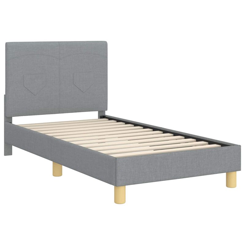 Casa si Gradina - Mobilier - Paturi si accesorii - Paturi - Cadru de pat pentru copii cu spatar Gri deschis 80 x 160 cm - Infinity.ro