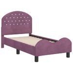 Casa si Gradina - Mobilier - Paturi si accesorii - Paturi - Cadru de pat pentru copii cu spatar Violet 70 x 140 cm Catifea - Infinity.ro