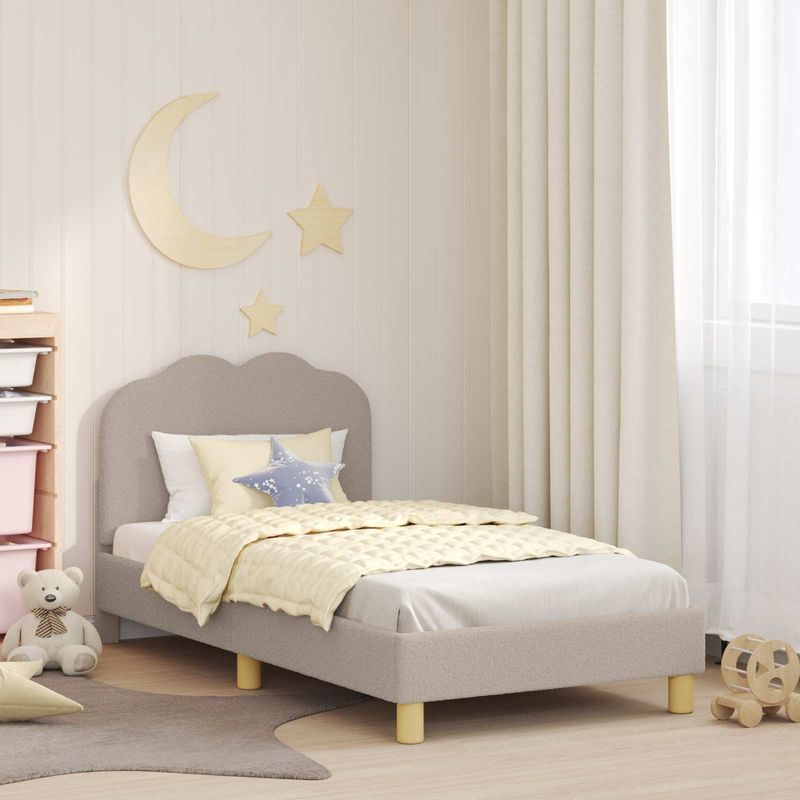 Casa si Gradina - Mobilier - Paturi si accesorii - Paturi - Cadru de pat pentru copii cu spatar Gri deschis 80 x 160 cm - Infinity.ro