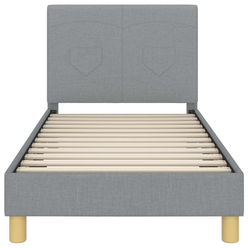 Casa si Gradina - Mobilier - Paturi si accesorii - Paturi - Cadru de pat pentru copii cu spatar Gri deschis 80 x 160 cm - Infinity.ro