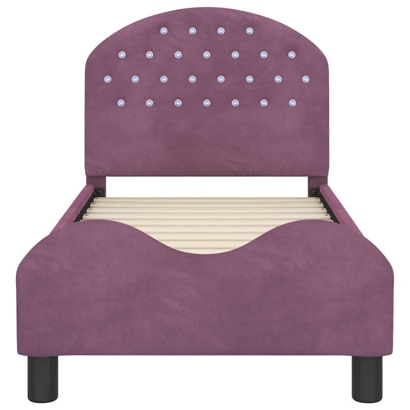 Casa si Gradina - Mobilier - Paturi si accesorii - Paturi - Cadru de pat pentru copii cu spatar Violet 70 x 140 cm Catifea - Infinity.ro