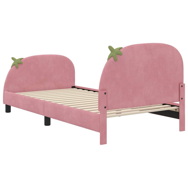 Casa si Gradina - Mobilier - Paturi si accesorii - Paturi - Cadru de pat pentru copii cu spatar Roz 80 x 200 cm Catifea - Infinity.ro