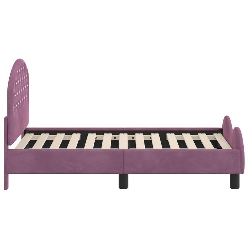 Casa si Gradina - Mobilier - Paturi si accesorii - Paturi - Cadru de pat pentru copii cu spatar Violet 70 x 140 cm Catifea - Infinity.ro