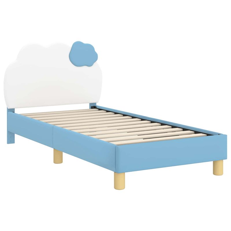 Casa si Gradina - Mobilier - Paturi si accesorii - Paturi - Cadru de pat pentru copii cu spatar albastru 80 x 160 cm PU - Infinity.ro