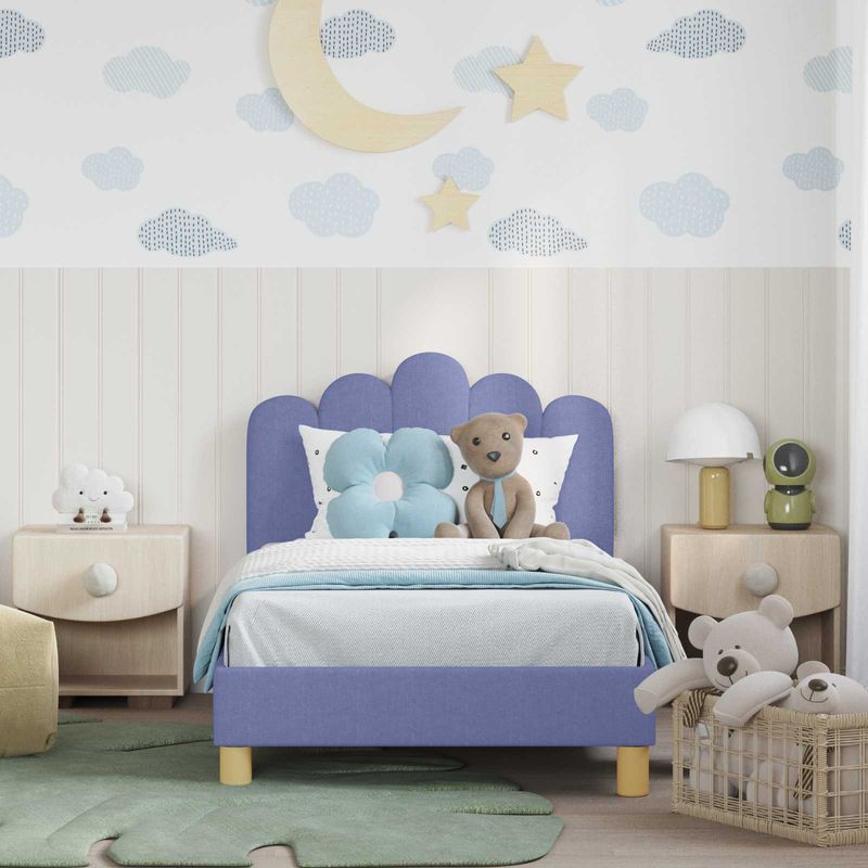 Casa si Gradina - Mobilier - Paturi si accesorii - Paturi - Cadru de pat pentru copii cu spatar Albastru Jeans 80 x 160 cm - Infinity.ro