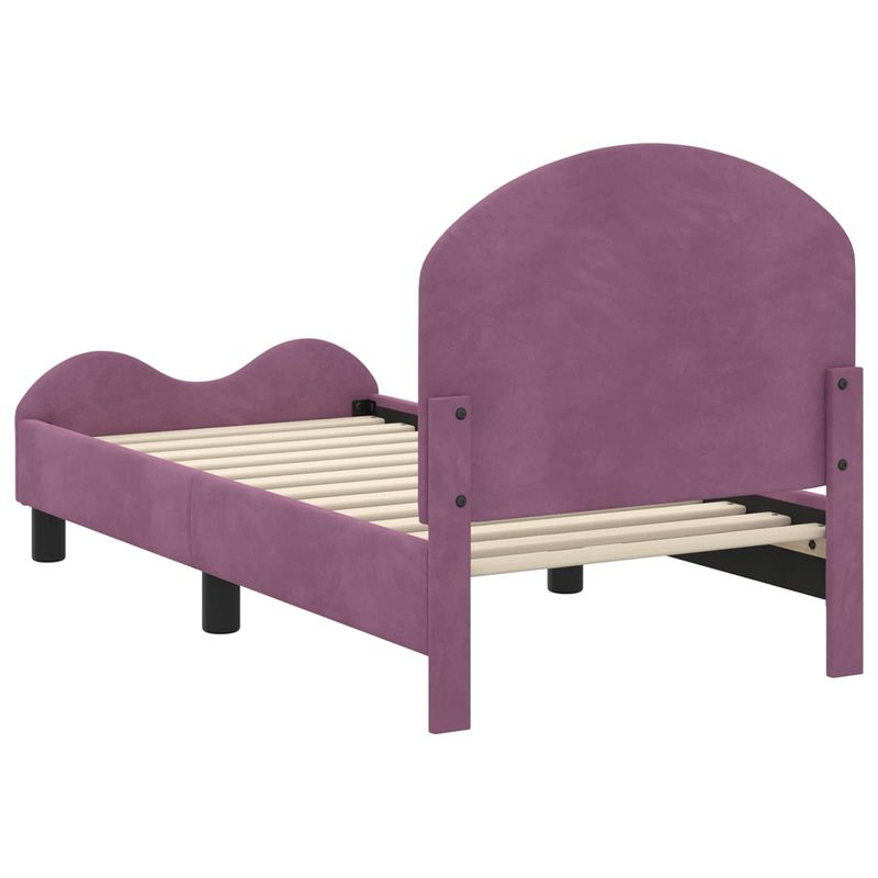 Casa si Gradina - Mobilier - Paturi si accesorii - Paturi - Cadru de pat pentru copii cu spatar Violet 70 x 140 cm Catifea - Infinity.ro
