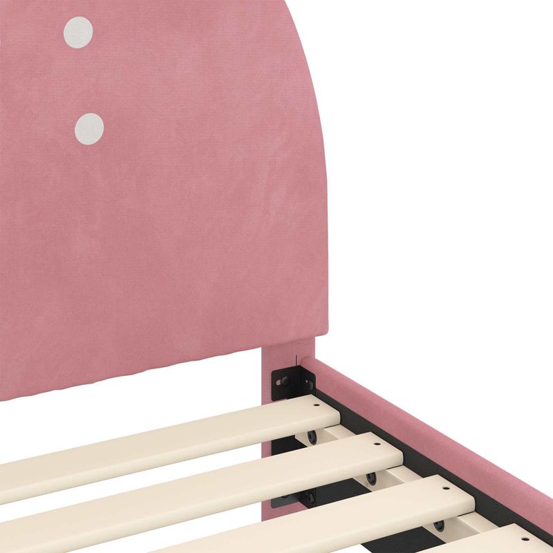 Casa si Gradina - Mobilier - Paturi si accesorii - Paturi - Cadru de pat pentru copii cu spatar Roz 80 x 200 cm Catifea - Infinity.ro