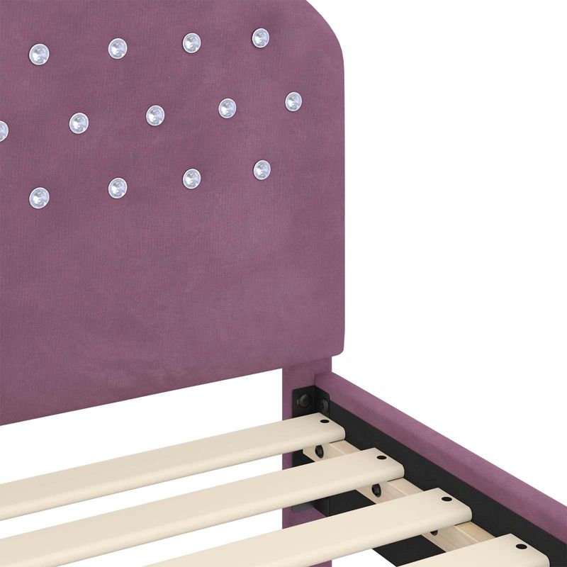 Casa si Gradina - Mobilier - Paturi si accesorii - Paturi - Cadru de pat pentru copii cu spatar Violet 70 x 140 cm Catifea - Infinity.ro