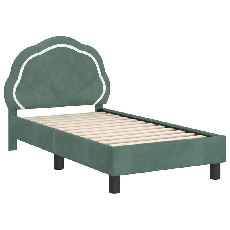 Casa si Gradina - Mobilier - Paturi si accesorii - Paturi - Cadru de pat pentru copii cu spatar Verde Marii 70 x 140 cm - Infinity.ro
