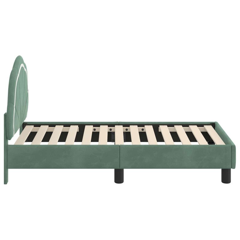 Casa si Gradina - Mobilier - Paturi si accesorii - Paturi - Cadru de pat pentru copii cu spatar Verde Marii 70 x 140 cm - Infinity.ro