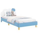 Casa si Gradina - Mobilier - Paturi si accesorii - Paturi - Cadru de pat pentru copii cu spatar albastru 90 x 200 cm PU - Infinity.ro
