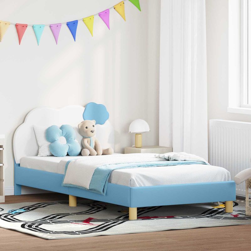 Casa si Gradina - Mobilier - Paturi si accesorii - Paturi - Cadru de pat pentru copii cu spatar albastru 90 x 200 cm PU - Infinity.ro
