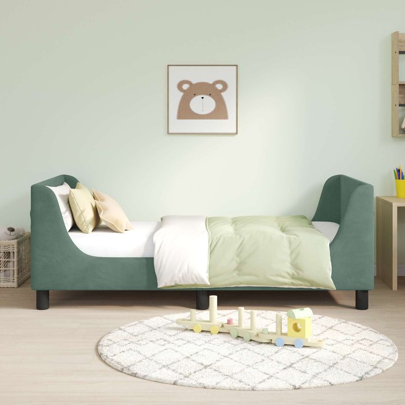 Casa si Gradina - Mobilier - Paturi si accesorii - Paturi - Cadru de pat pentru copii cu spatar Verde Marii 80 x 160 cm - Infinity.ro