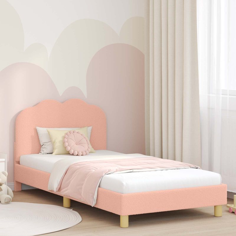 Casa si Gradina - Mobilier - Paturi si accesorii - Paturi - Cadru de pat pentru copii cu spatar Roz 90 x 200 cm - Infinity.ro