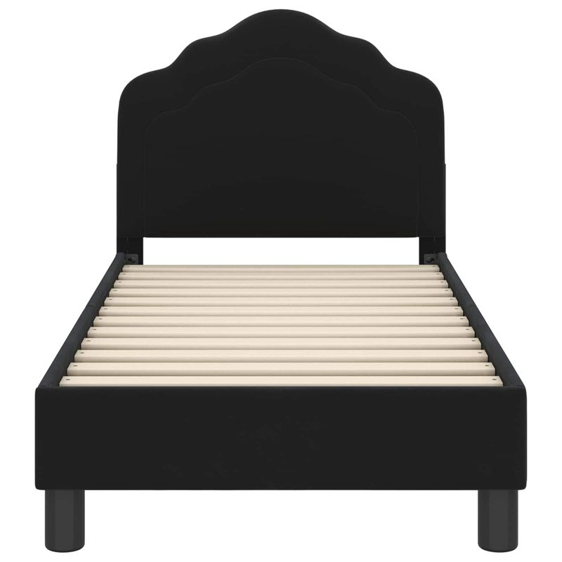 Casa si Gradina - Mobilier - Paturi si accesorii - Paturi - Cadru de pat pentru copii cu spatar Negru 70 x 140 cm Catifea - Infinity.ro