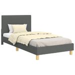Casa si Gradina - Mobilier - Paturi si accesorii - Paturi - Cadru de pat pentru copii cu spatar Gri inchis 90 x 200 cm - Infinity.ro